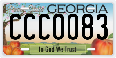 GA license plate CCC0083