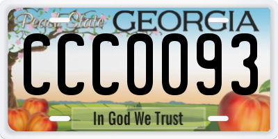 GA license plate CCC0093