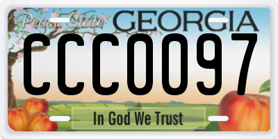 GA license plate CCC0097