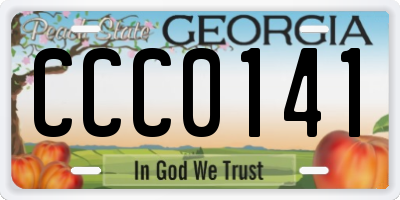 GA license plate CCC0141
