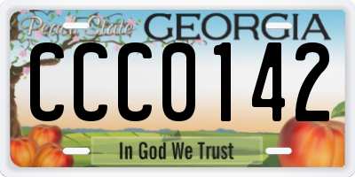 GA license plate CCC0142