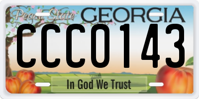 GA license plate CCC0143