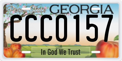 GA license plate CCC0157