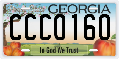 GA license plate CCC0160