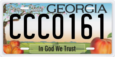GA license plate CCC0161