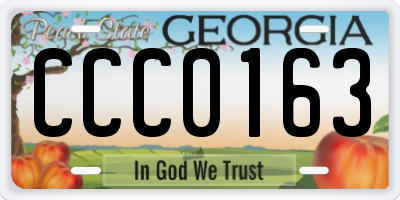 GA license plate CCC0163