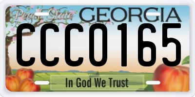 GA license plate CCC0165