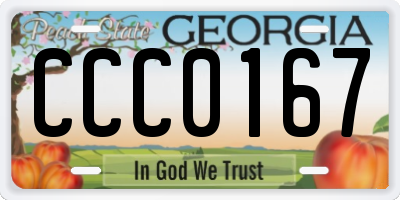 GA license plate CCC0167