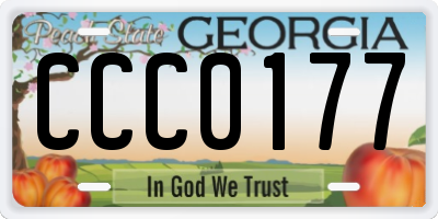 GA license plate CCC0177