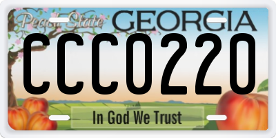GA license plate CCC0220