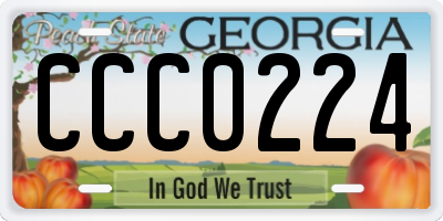 GA license plate CCC0224