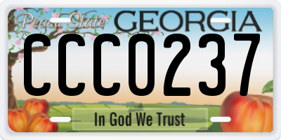 GA license plate CCC0237