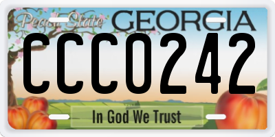 GA license plate CCC0242