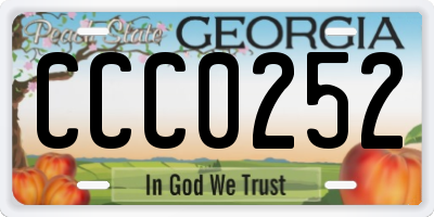 GA license plate CCC0252