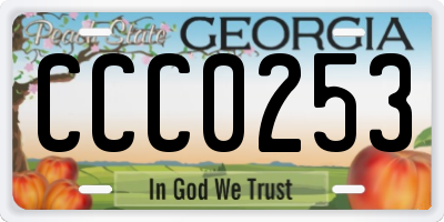 GA license plate CCC0253