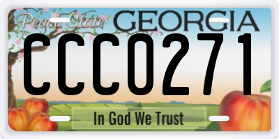 GA license plate CCC0271