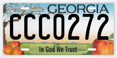 GA license plate CCC0272