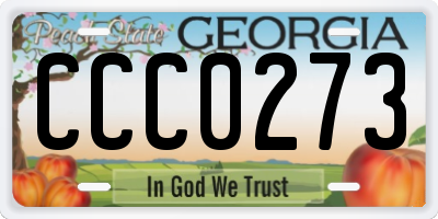 GA license plate CCC0273