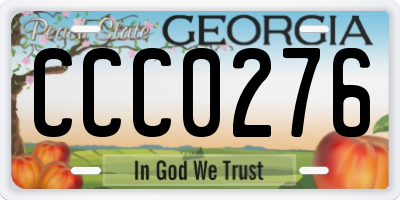 GA license plate CCC0276