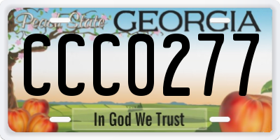 GA license plate CCC0277