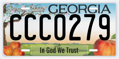 GA license plate CCC0279