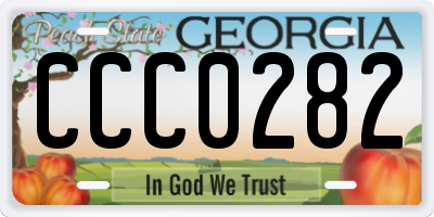 GA license plate CCC0282