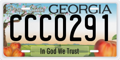 GA license plate CCC0291