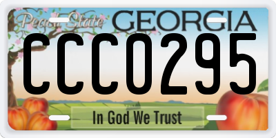 GA license plate CCC0295