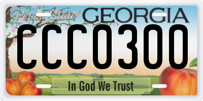 GA license plate CCC0300