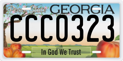GA license plate CCC0323