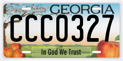 GA license plate CCC0327