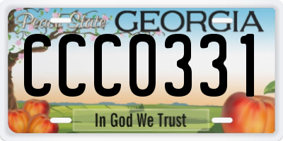 GA license plate CCC0331