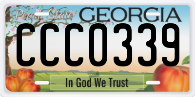 GA license plate CCC0339