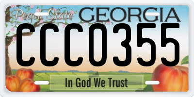 GA license plate CCC0355