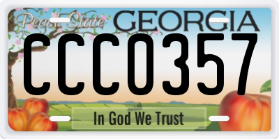 GA license plate CCC0357