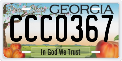 GA license plate CCC0367