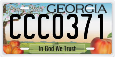 GA license plate CCC0371