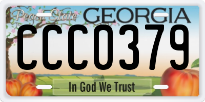 GA license plate CCC0379