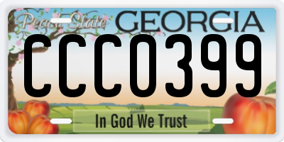 GA license plate CCC0399