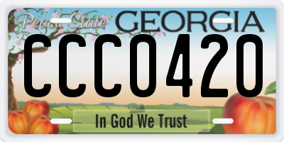GA license plate CCC0420