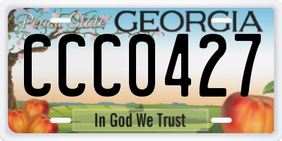 GA license plate CCC0427
