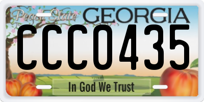 GA license plate CCC0435