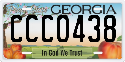 GA license plate CCC0438