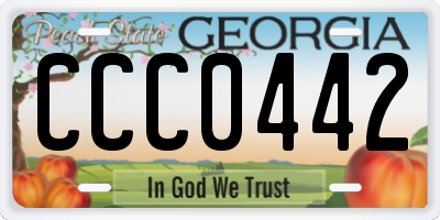 GA license plate CCC0442