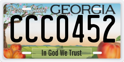 GA license plate CCC0452