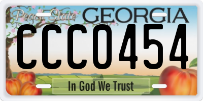 GA license plate CCC0454