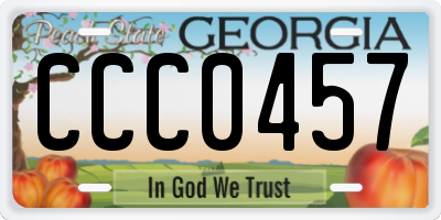 GA license plate CCC0457