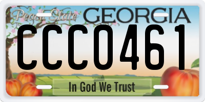GA license plate CCC0461