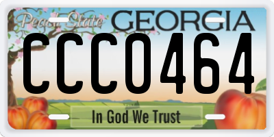 GA license plate CCC0464