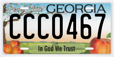 GA license plate CCC0467